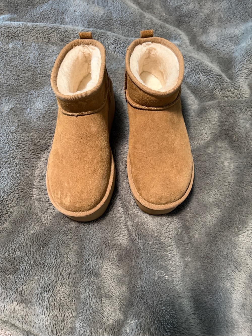 UGG Chestnut Suede Shearling-Lined Ankle Boots